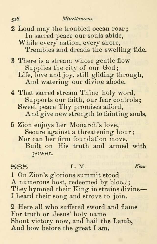 A Choice Selection of Hymns and Spiritual Songs for the use of the Baptist Church and all lovers of song page 519