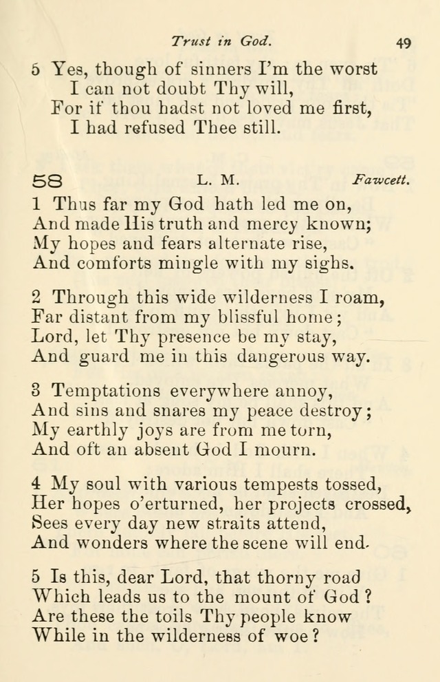 A Choice Selection of Hymns and Spiritual Songs for the use of the Baptist Church and all lovers of song page 52