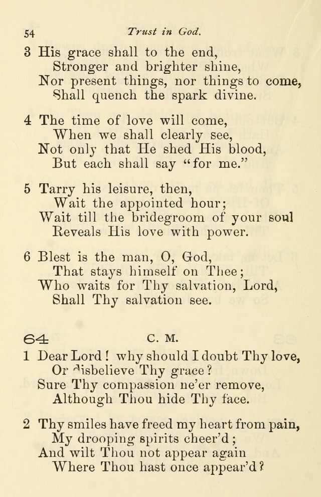 A Choice Selection of Hymns and Spiritual Songs for the use of the Baptist Church and all lovers of song page 57