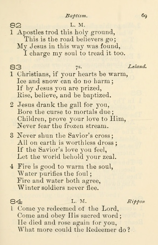 A Choice Selection of Hymns and Spiritual Songs for the use of the Baptist Church and all lovers of song page 72