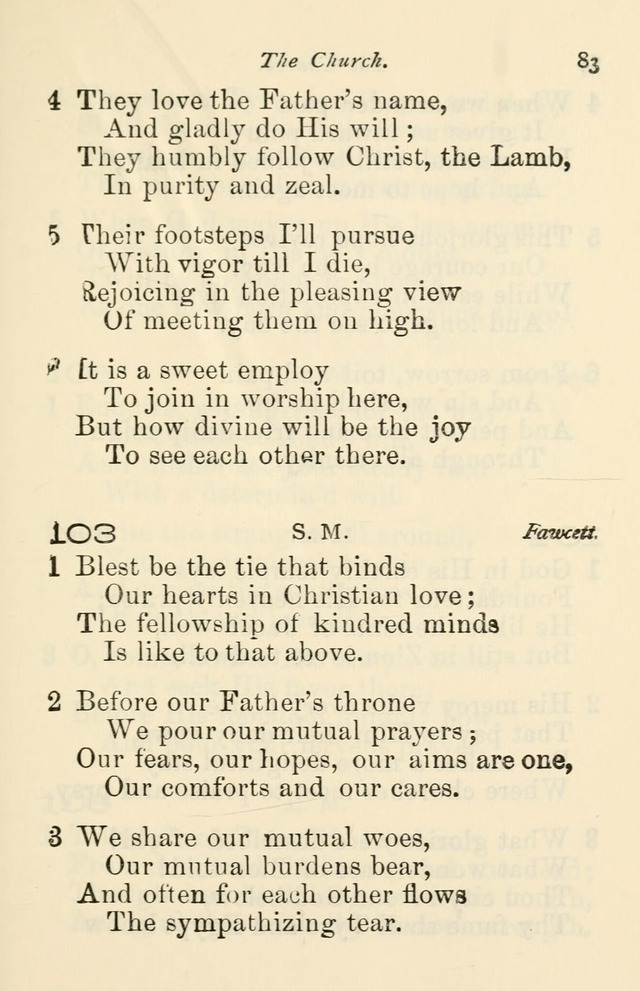 A Choice Selection of Hymns and Spiritual Songs for the use of the Baptist Church and all lovers of song page 86