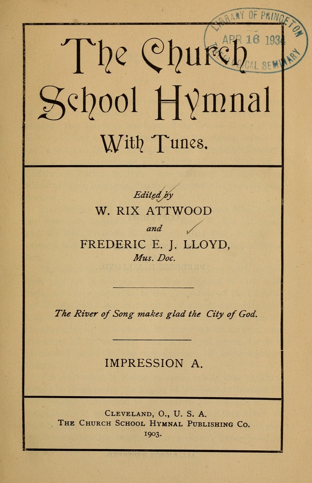 The Church School Hymnal with Tunes page v