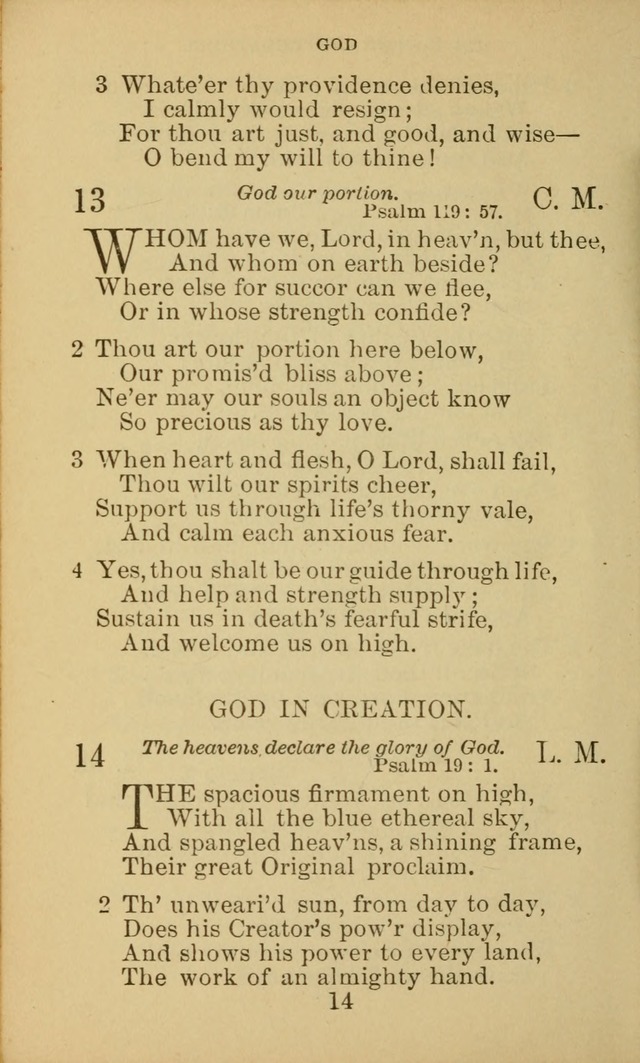 A Collection of Spiritual Hymns: adapted to the Various Kinds of Christian Worship, and especially designed for the use of the Brethren in Christ. 2nd ed. page 14