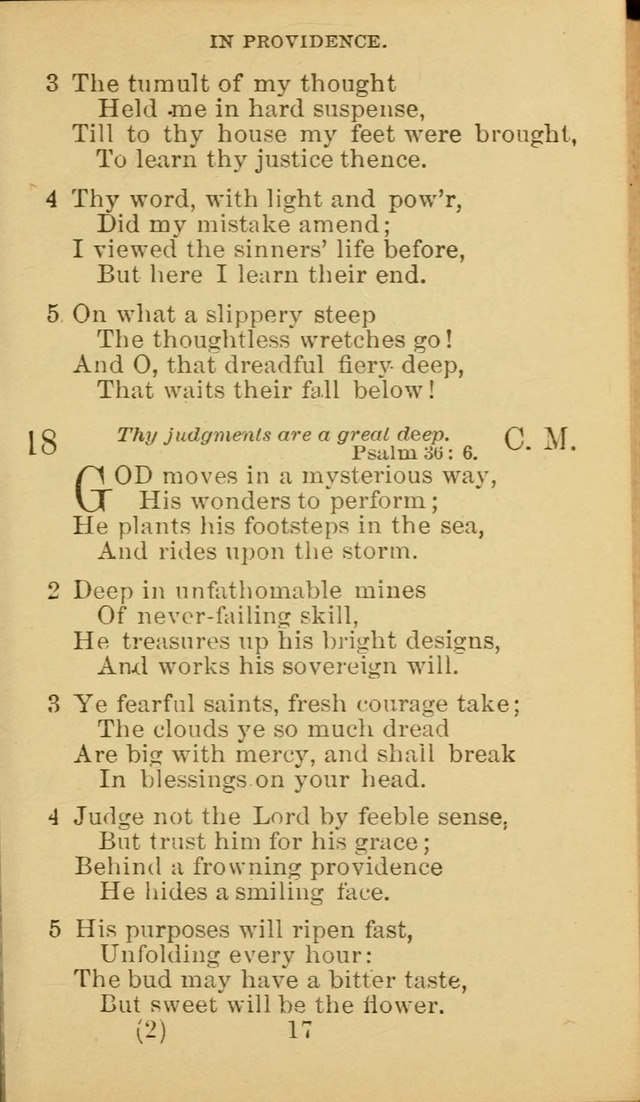 A Collection of Spiritual Hymns: adapted to the Various Kinds of Christian Worship, and especially designed for the use of the Brethren in Christ. 2nd ed. page 17