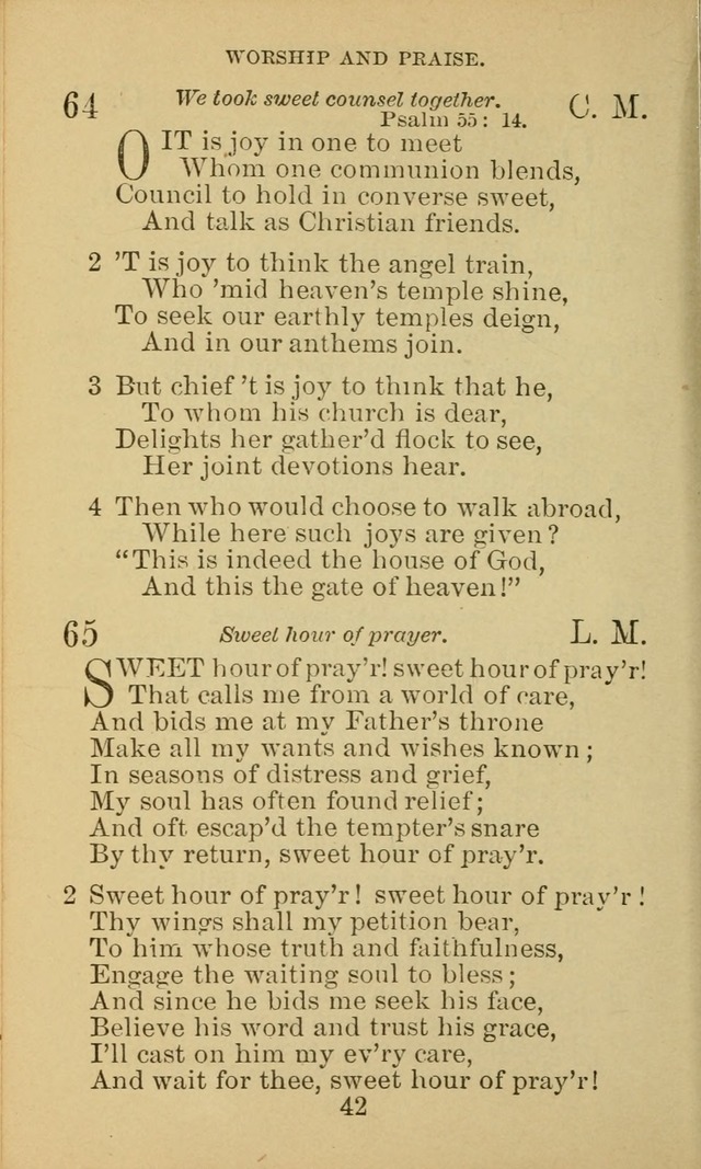 A Collection of Spiritual Hymns: adapted to the Various Kinds of Christian Worship, and especially designed for the use of the Brethren in Christ. 2nd ed. page 44