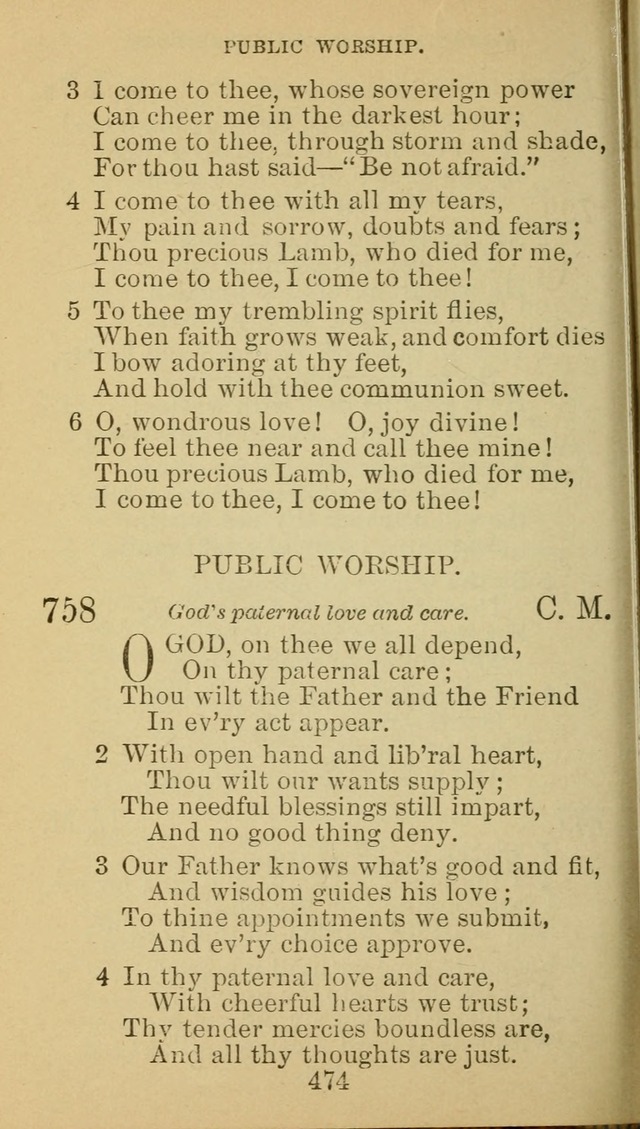 A Collection of Spiritual Hymns: adapted to the Various Kinds of Christian Worship, and especially designed for the use of the Brethren in Christ. 2nd ed. page 478