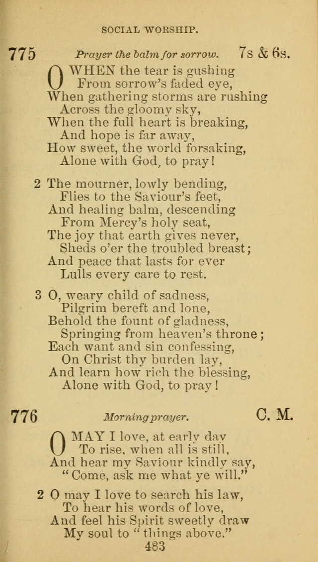 A Collection of Spiritual Hymns: adapted to the Various Kinds of Christian Worship, and especially designed for the use of the Brethren in Christ. 2nd ed. page 487