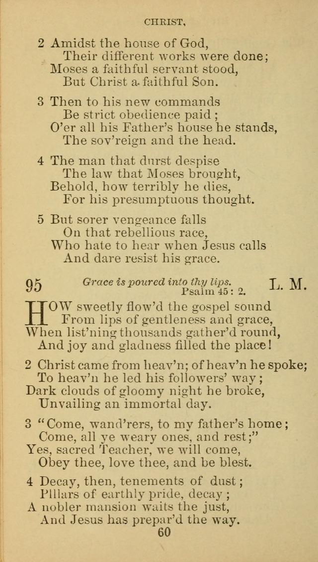 A Collection of Spiritual Hymns: adapted to the Various Kinds of Christian Worship, and especially designed for the use of the Brethren in Christ. 2nd ed. page 62