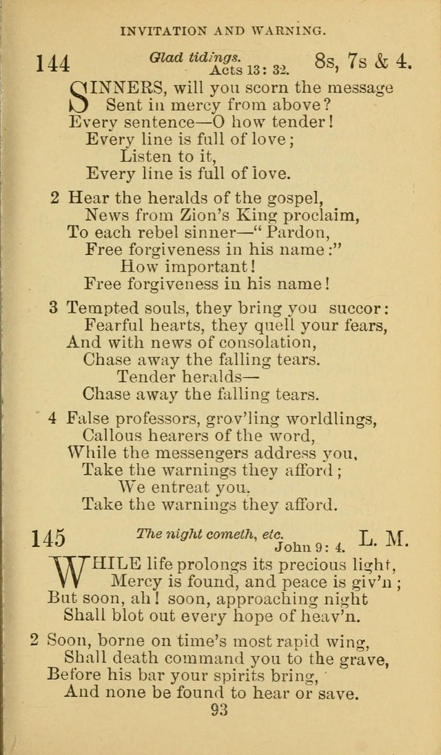 A Collection of Spiritual Hymns: adapted to the Various Kinds of Christian Worship, and especially designed for the use of the Brethren in Christ. 2nd ed. page 95