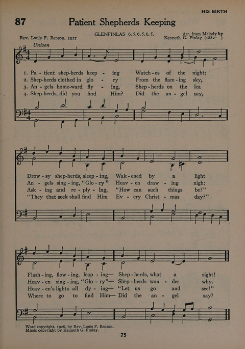 The Church School Hymnal for Youth page 75