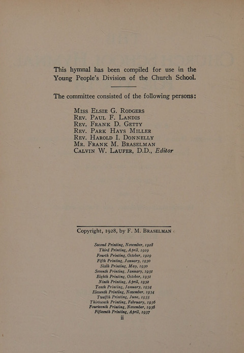 The Church School Hymnal for Youth page v