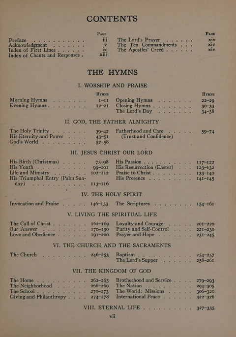 The Church School Hymnal for Youth page x