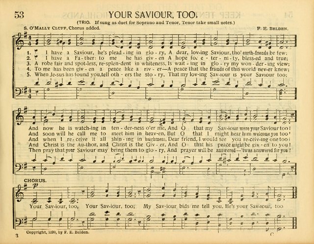 Christ in Song: for all religious services nearly one thousand best gospel hymns, new and old with responsive scripture readings (Rev. and Enl.) page 53