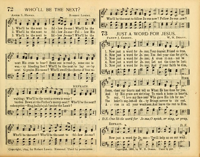 Christ in Song: for all religious services nearly one thousand best gospel hymns, new and old with responsive scripture readings (Rev. and Enl.) page 71