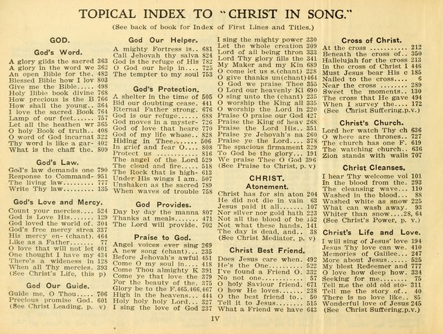 Christ in Song: for all religious services nearly one thousand best gospel hymns, new and old with responsive scripture readings (Rev. and Enl.) page viii