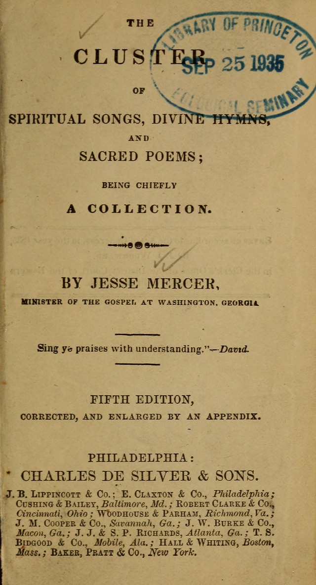 Cluster of spiritual songs, divine hymns, and sacred poems: being chiefly a collection page 8