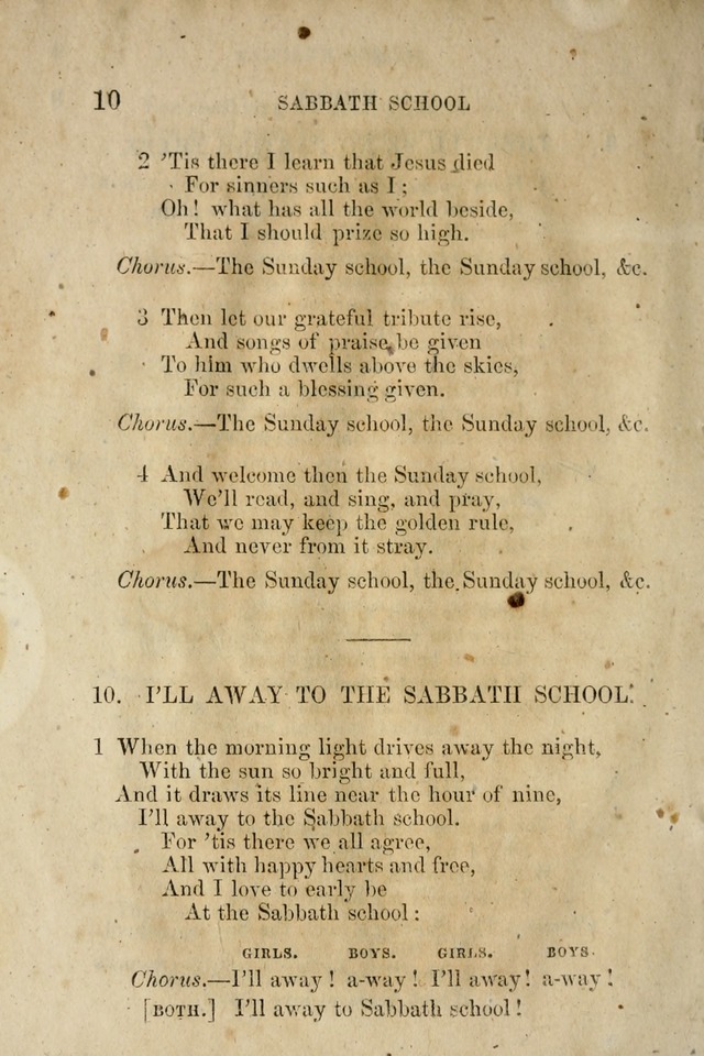 A Collection of Sabbath School Hymns: compiled by a Sabbath School Teacher page 10