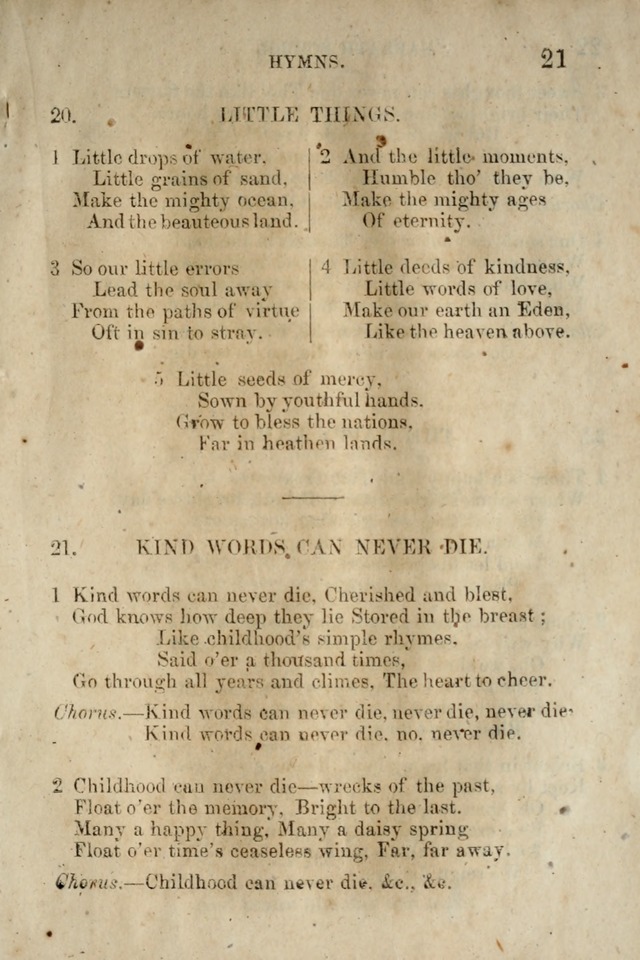 A Collection of Sabbath School Hymns: compiled by a Sabbath School Teacher page 21