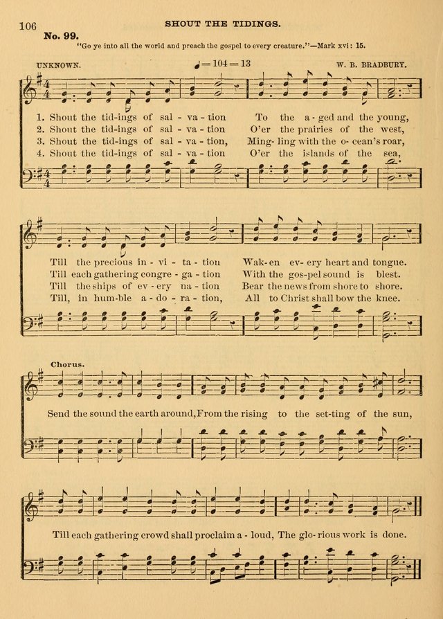 The Christian Sunday School Hymnal: a compilation of choice hymns and tunes for Sunday schools page 106