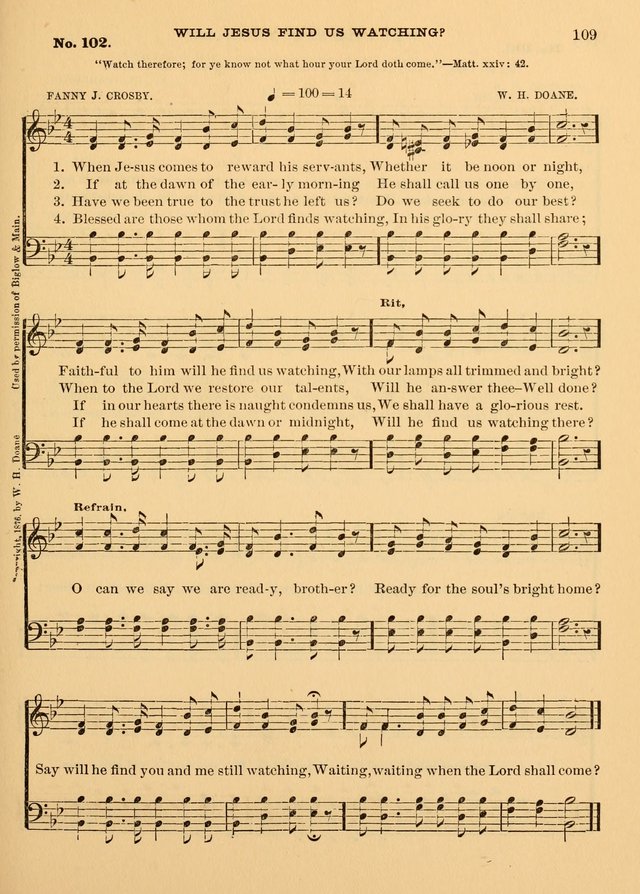 The Christian Sunday School Hymnal: a compilation of choice hymns and tunes for Sunday schools page 109