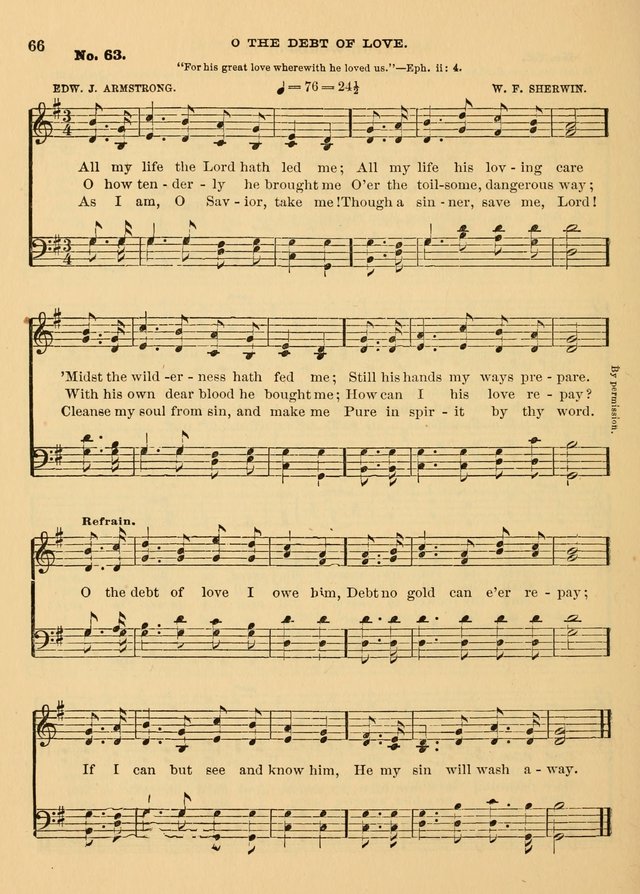 The Christian Sunday School Hymnal: a compilation of choice hymns and tunes for Sunday schools page 66