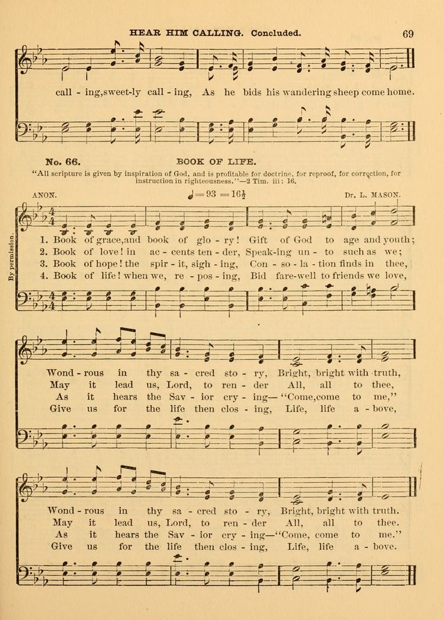 The Christian Sunday School Hymnal: a compilation of choice hymns and tunes for Sunday schools page 69