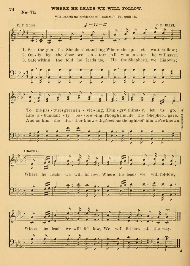 The Christian Sunday School Hymnal: a compilation of choice hymns and tunes for Sunday schools page 74