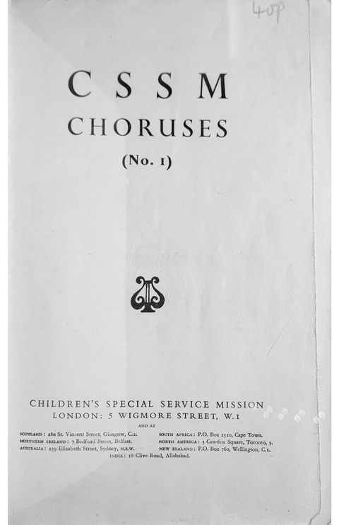 CSSM Choruses (No. 1) page i