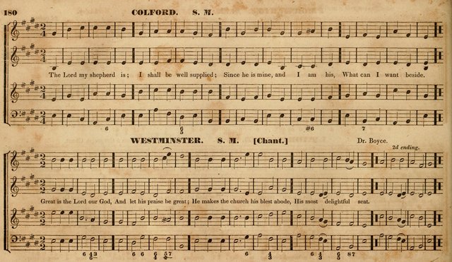 The Choir: or, Union collection of church music. Consisting of a great variety of psalm and hymn tunes, anthems, &c. original and selected. Including many beautiful subjects from the works.. (2nd ed.) page 180