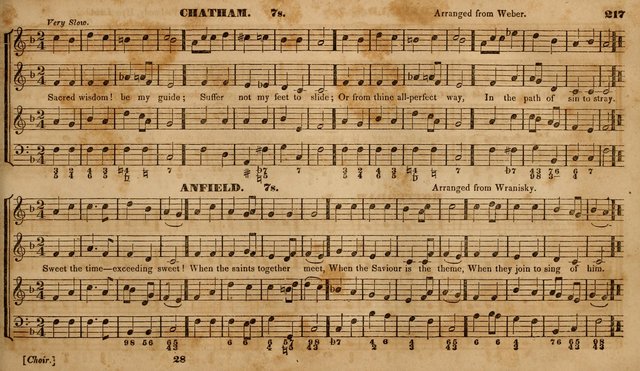 The Choir: or, Union collection of church music. Consisting of a great variety of psalm and hymn tunes, anthems, &c. original and selected. Including many beautiful subjects from the works.. (2nd ed.) page 217