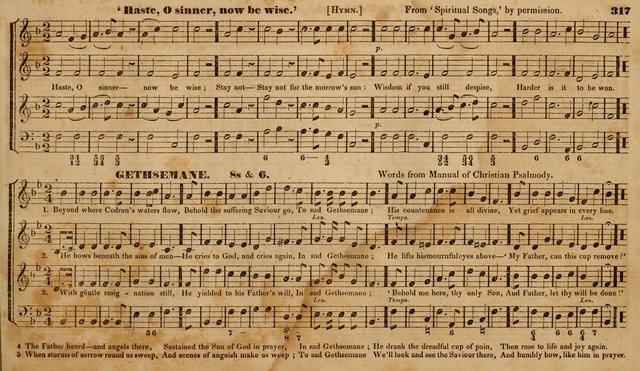 The Choir: or, Union collection of church music. Consisting of a great variety of psalm and hymn tunes, anthems, &c. original and selected. Including many beautiful subjects from the works.. (2nd ed.) page 317