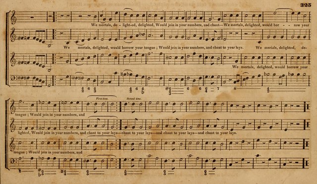 The Choir: or, Union collection of church music. Consisting of a great variety of psalm and hymn tunes, anthems, &c. original and selected. Including many beautiful subjects from the works.. (2nd ed.) page 325
