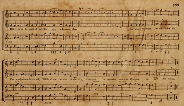 The Choir: or, Union collection of church music. Consisting of a great variety of psalm and hymn tunes, anthems, &c. original and selected. Including many beautiful subjects from the works.. (2nd ed.) page 355
