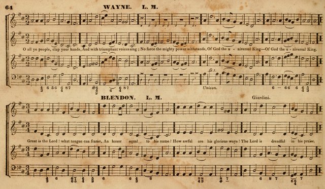The Choir: or, Union collection of church music. Consisting of a great variety of psalm and hymn tunes, anthems, &c. original and selected. Including many beautiful subjects from the works.. (2nd ed.) page 64