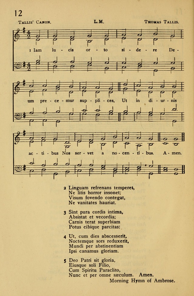 Columbia University Hymnal page 12