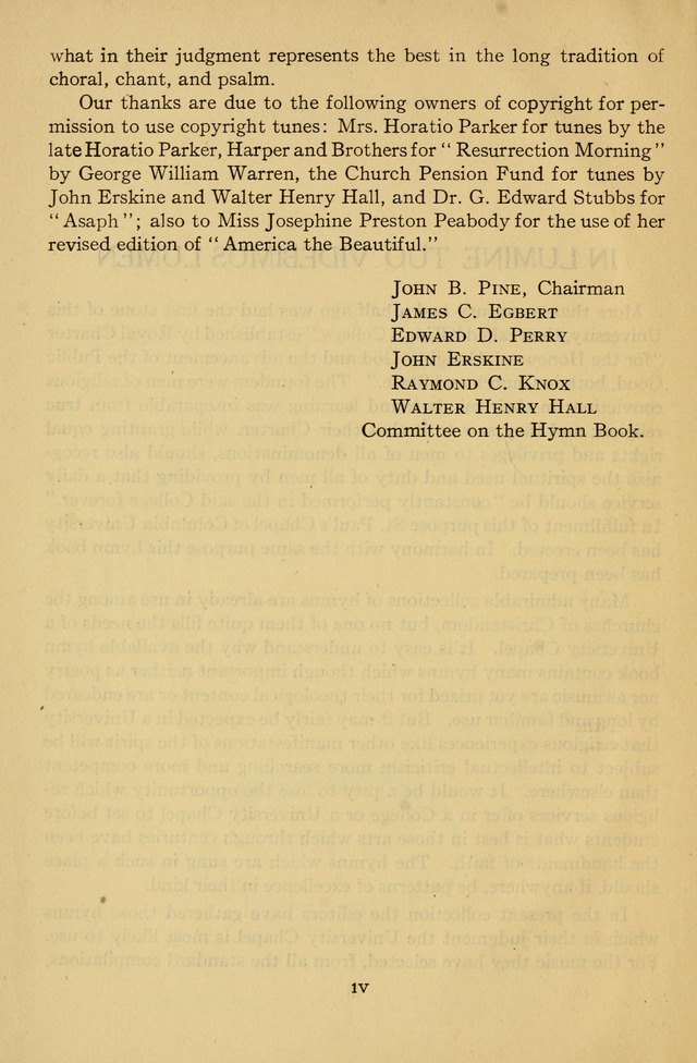Columbia University Hymnal page 2
