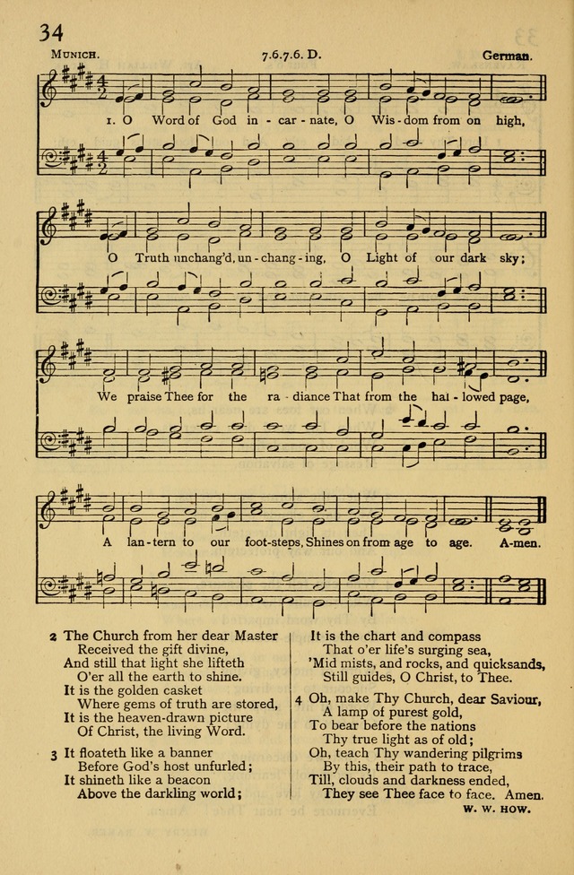 Columbia University Hymnal page 34