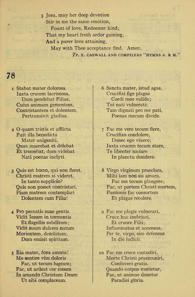 Columbia University Hymnal 78. Stabat mater dolorosa | Hymnary.org