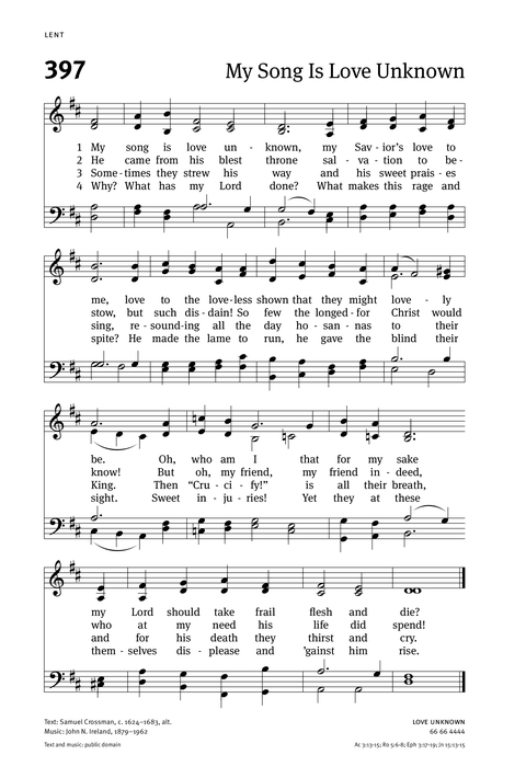 My Song Is Love Unknown Hymnary Org