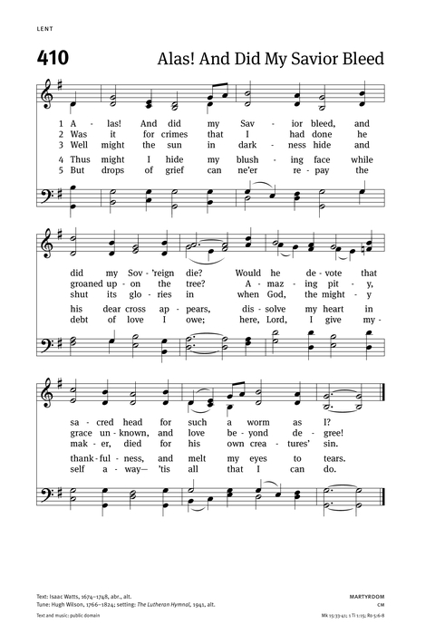 At The Cross (Alas, and did my Savior bleed) - Lyrics, Hymn