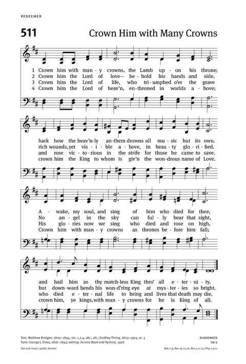 Crown Him With Many Crowns Hymnary Org