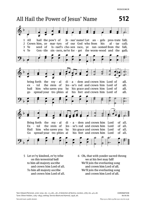 All Hail the Power of Jesus' Name | Hymnary.org