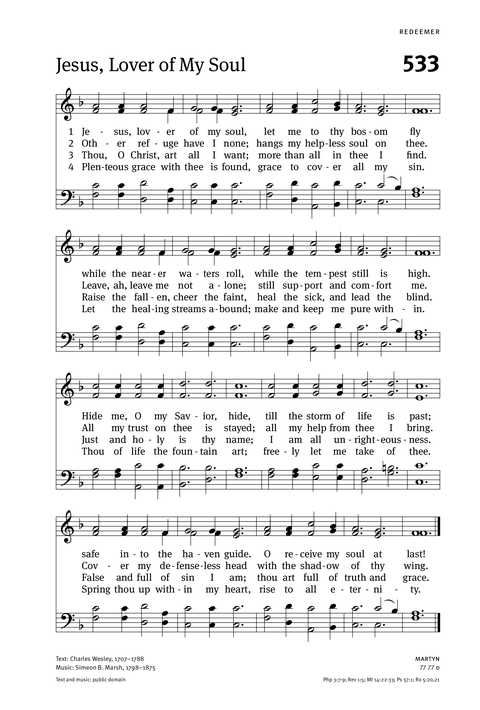 Jesus, Lover of My Soul | Hymnary.org