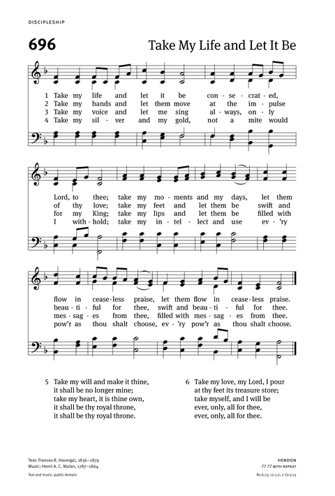 Christian Worship: Hymnal page 708