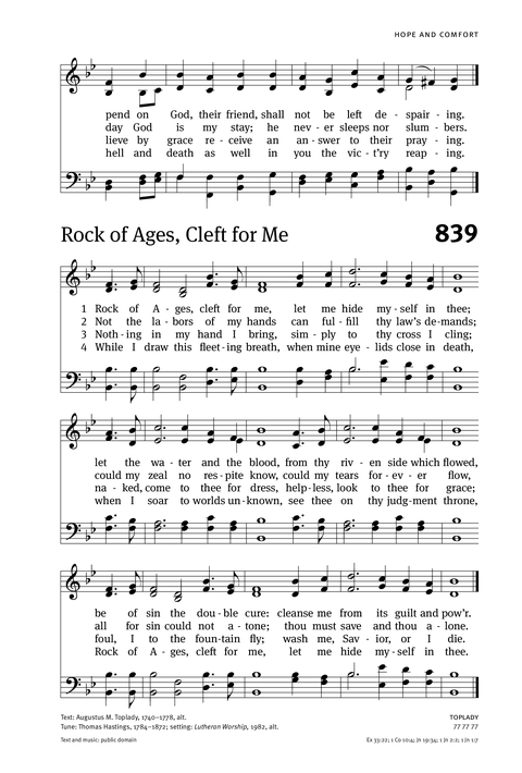 Rock Of Ages Cleft For Me Hymnary Org