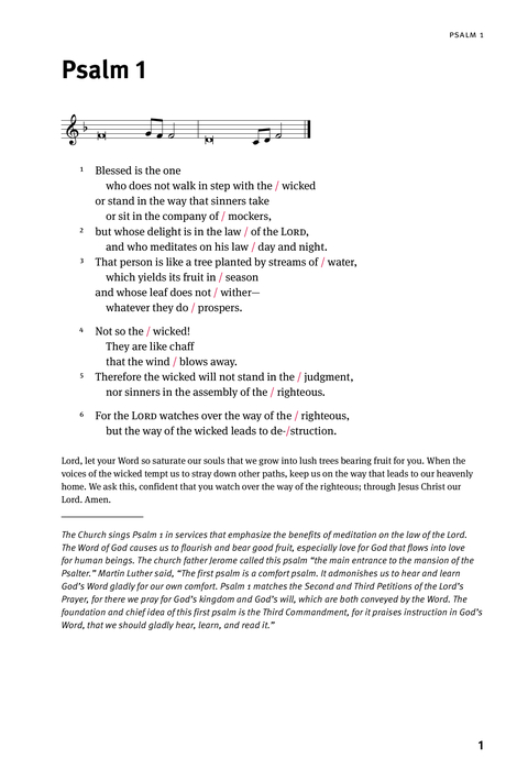 Christian Worship: Psalter page 1