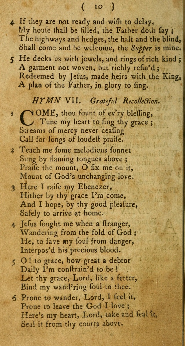 A Collection of Hymns for the use of Christians page 10