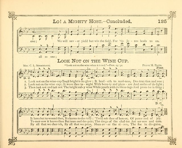 Carols of Joy: choice collection of songs and hymns for the Sunday School, Bible class, and the Home Circle to which has been added an easy method of Rudimental Instruction in Music, for Weekday Study page 125