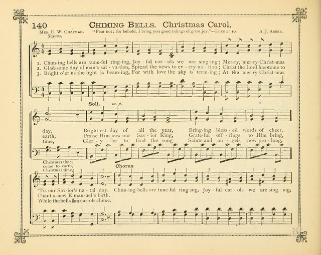 Carols of Joy: choice collection of songs and hymns for the Sunday School, Bible class, and the Home Circle to which has been added an easy method of Rudimental Instruction in Music, for Weekday Study page 140