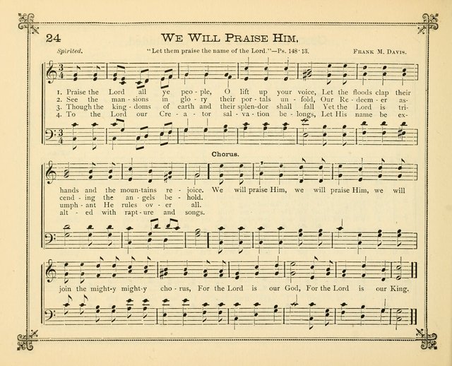 Carols of Joy: choice collection of songs and hymns for the Sunday School, Bible class, and the Home Circle to which has been added an easy method of Rudimental Instruction in Music, for Weekday Study page 24